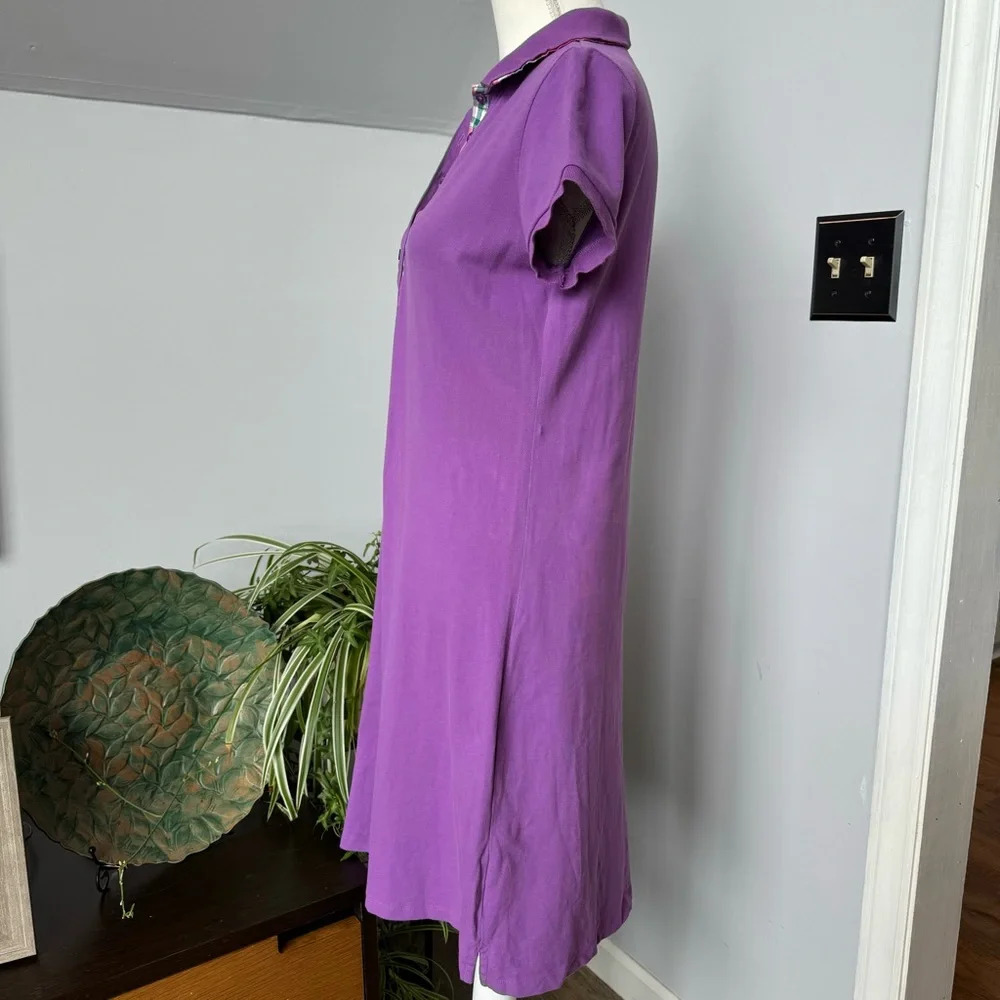 Lands' End Short Sleeve Polo Dress in Violet - Picture 2 of 7